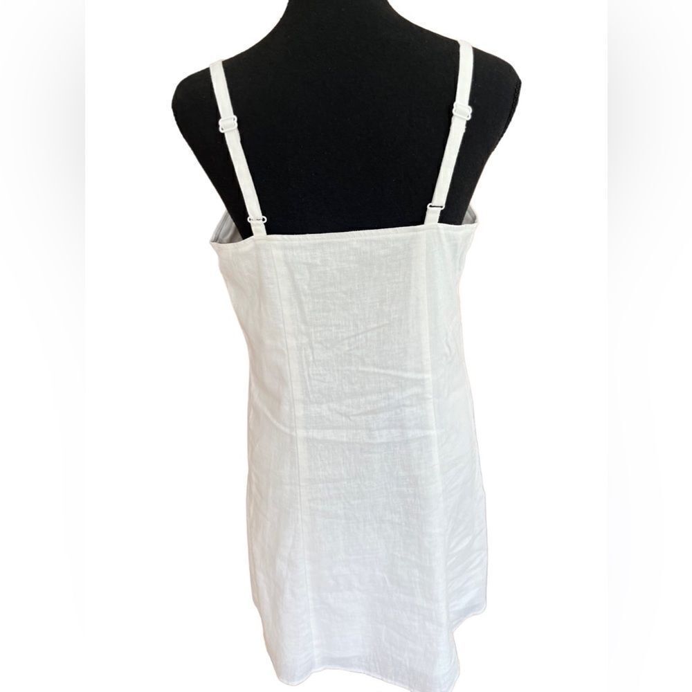 Express Button Front Linen-Blend Cami Shift Dress… - image 8